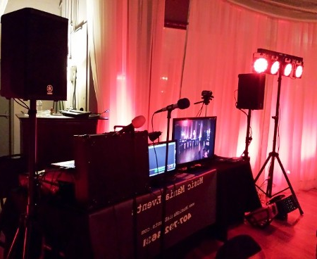 Karaoke Set Up with Lights and Live Projection to TV